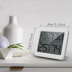 ELMAS Modern Digital Desk Clock with Temp & Humidity Display