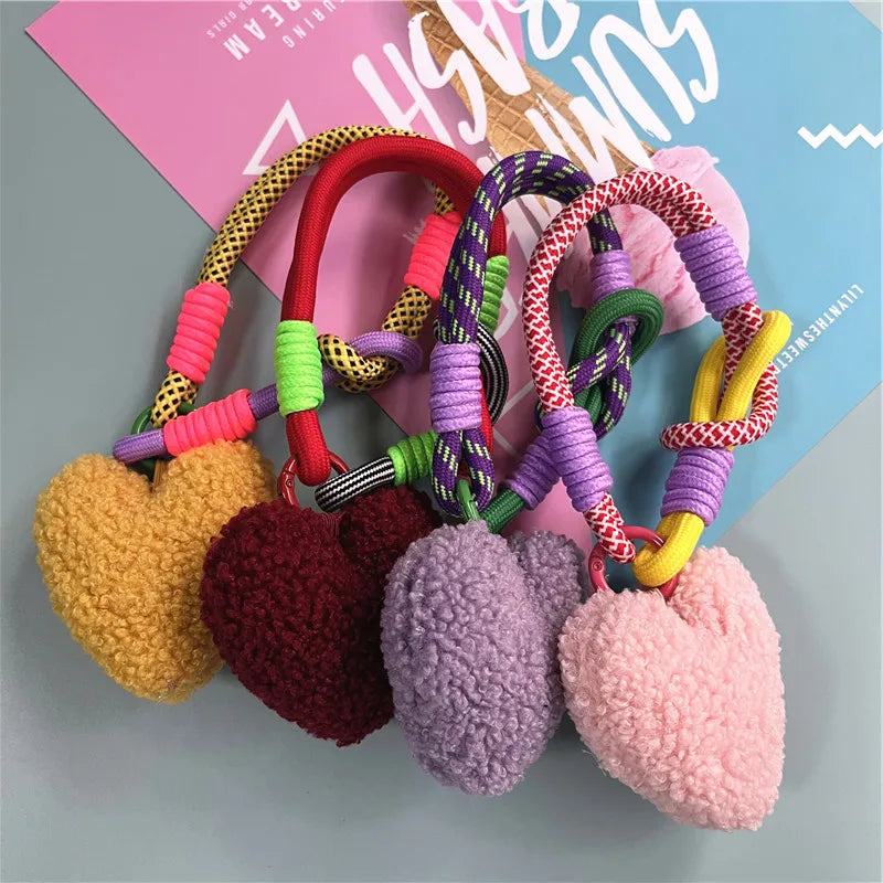ELMAS Heart Plush Keychain with Colorful Lanyard - Al Masam Stationery LLC