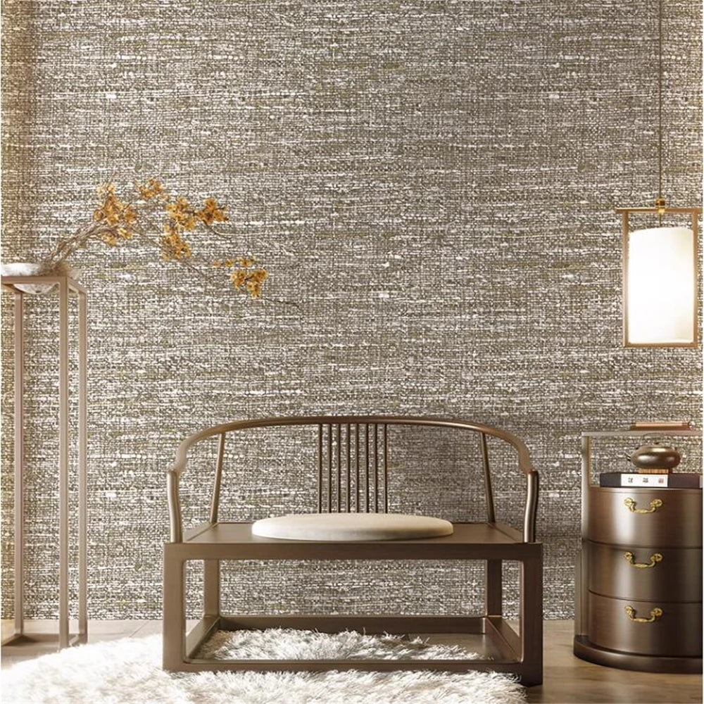 ELMAS Japanese Linen Solid Gray Wallpaper for Living Room - Al Masam Stationery LLC