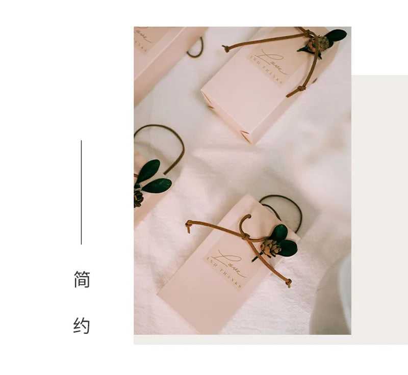 ELMAS Elegant Square Gift Bags With Artificial Flower - Al Masam Stationery LLC