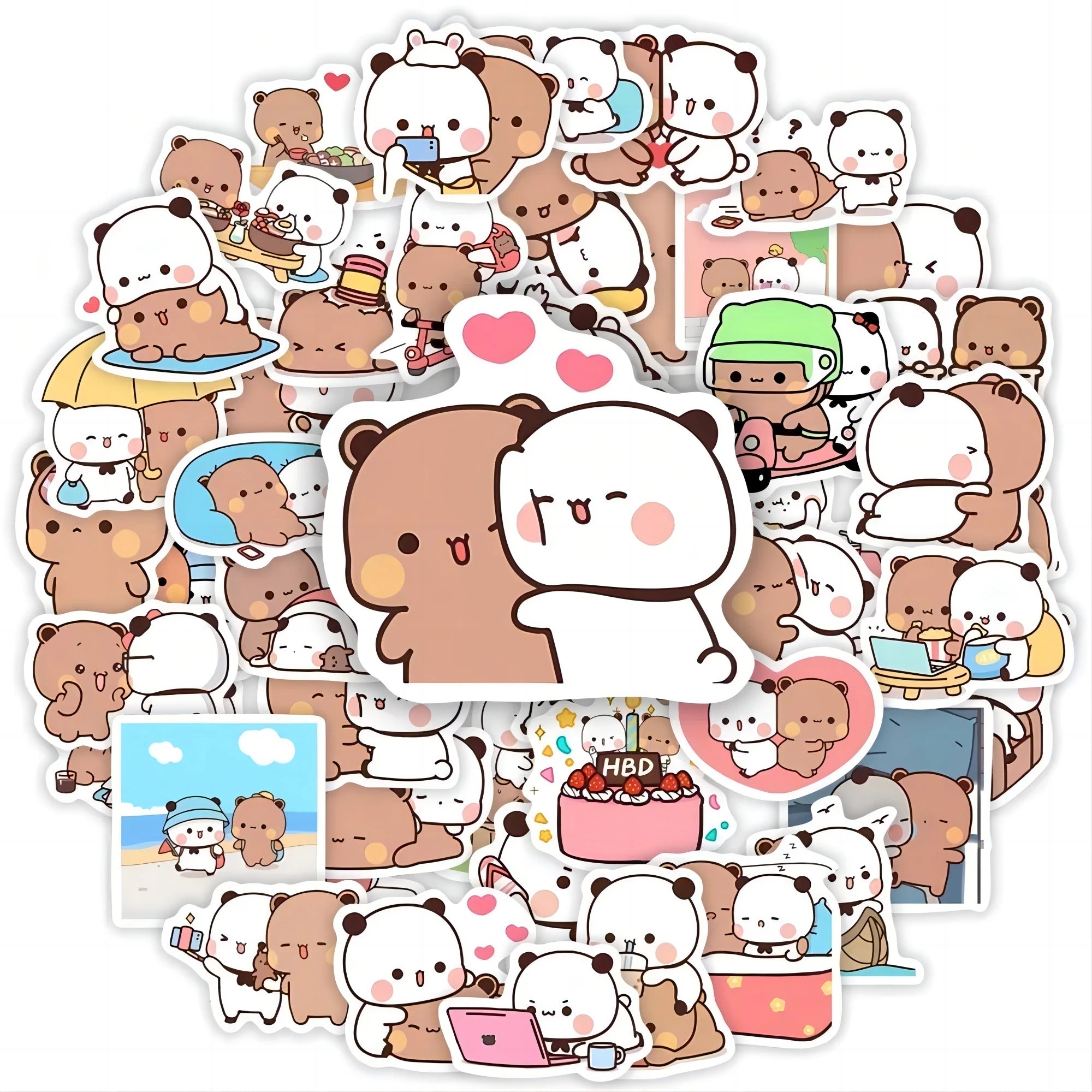 ELMAS 50pcs Bubu and Dudu Cute Bear DIY Stickers - Al Masam Stationery LLC