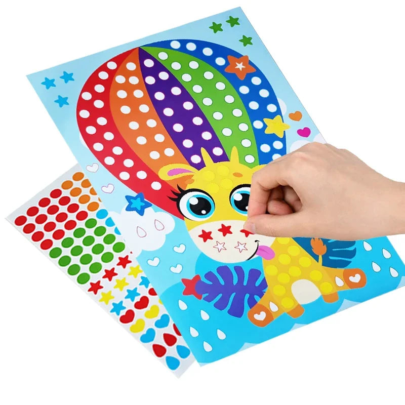 ELMAS 4 Sets Child Sticker Dot Mosaic Puzzle Games - Al Masam Stationery LLC