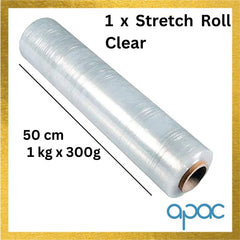 Apac All in One Packaging Kit With 1 x Stretch Rilm, 1 x Bubble Roll, 1 x Brown Packaging Tape, 1 x Fragile Handle With Care Tape|