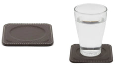 ELMAS Stylish PU Leather Coaster Set for Desk Organization