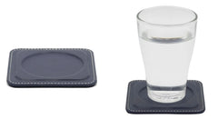 ELMAS Stylish PU Leather Coaster Set for Desk Organization