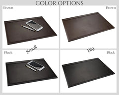 ELMAS Premium Leather Desk Pad & Organizer Set for Office