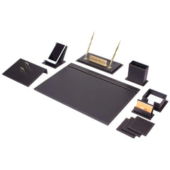 ELMAS Luxury Leather 12-Piece Desk Organizer Set