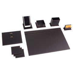 ELMAS Luxury 9-Piece Leather Desk Organizer Set