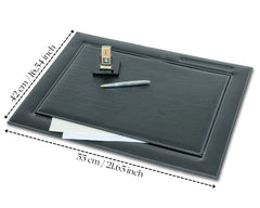 ELMAS Elegant Leather Desk Set - Organized Office Essentials