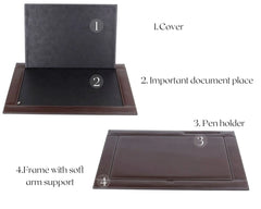 ELMAS Elegant Leather Desk Pad & Organizer Set for Offices