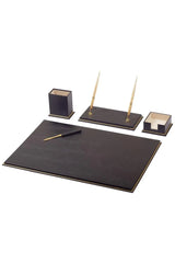 ELMAS Premium Real Leather Desk Organizer Set - 7 Essentials