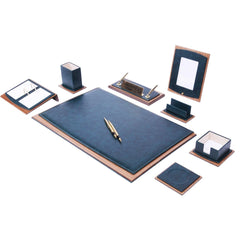 ELMAS Elegant 10-Piece Luxury Leather Desk Organizer Set