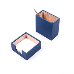 ELMAS Leather Double Desk Set - Stylish Organizer with Pen Holder