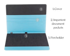 ELMAS Elegant Leather Desk Set with Organizer & Mouse Pad