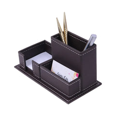 ELMAS 3-in-1 Leather Desk Organizer Set for Office Essentials