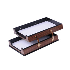 ELMAS Prestige 8-Piece Luxury Wooden & Leather Desk Set