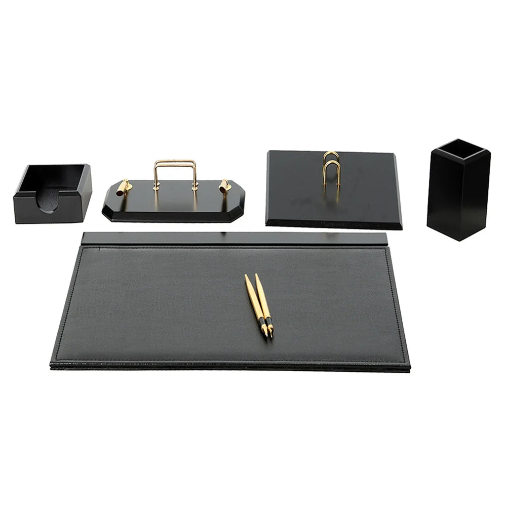 ELMAS Elegant 6-Piece Wooden Desk Organizer Set - Al Masam Stationery LLC