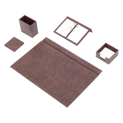 ELMAS Elegant 5-Piece Leather Desk Organizer Set