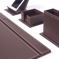 ELMAS Luxurious 13-Piece Leather Desk Organizer Set