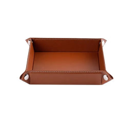 ELMAS Stylish Foldable PU Leather Storage Tray for Essentials