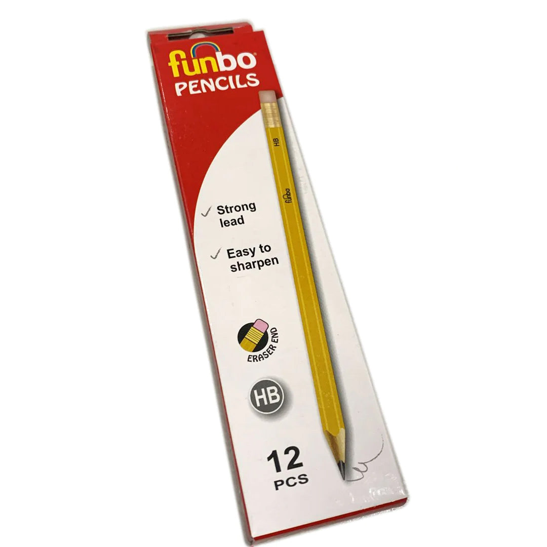Funbo HB Pencil Yellow & Eraser Pack - Al Masam Stationery LLC