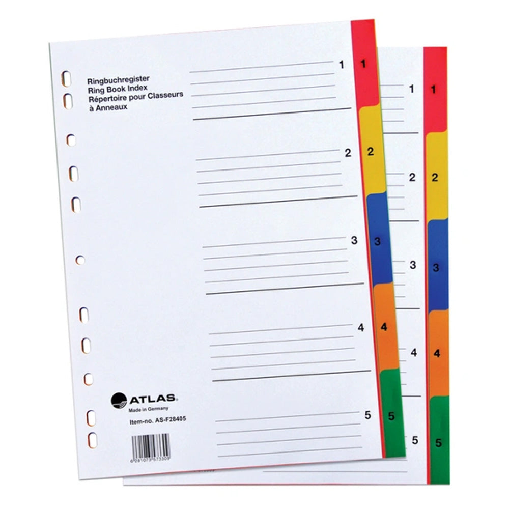 Atlas 1-5 PP Col A - Z Divider Multicolor - Al Masam Stationery LLC