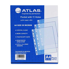 Atlas A4 Plastic Binding Cover Blue 50 Sheets - Al Masam Stationery LLC