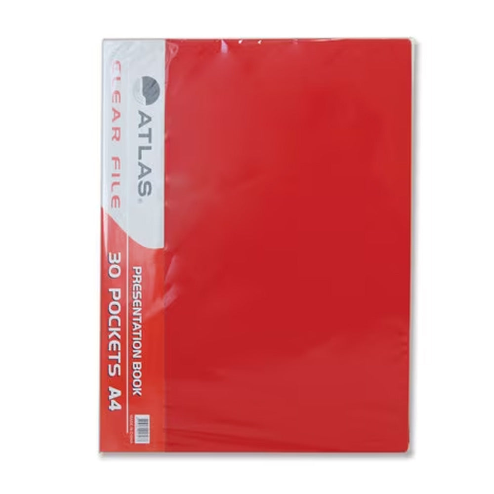 Atlas L Shape Folder A4 120m Red - Al Masam Stationery LLC Main image