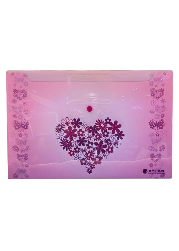 Atlas Pink Heart Document Bag Blue | Document File Secondary image