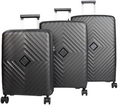 VIP Quad 8 Wheels 21x38x55cm Hard Casing cabin Suitcase Black - Al Masam Stationery LLC