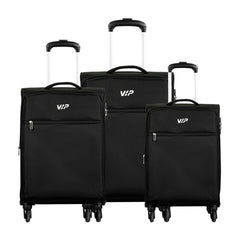 VIP Tivoli 4 Wheel Soft Trolley 58+69+80 3 Pcs Set Black - Al Masam Stationery LLC