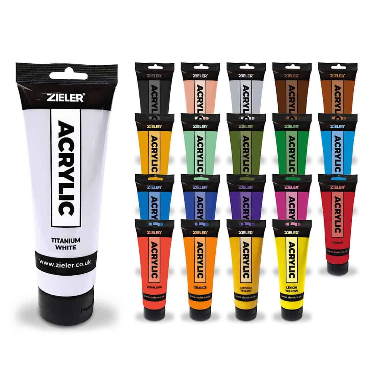Zieler Premium Acrylic Paint 120ml Titanium White - Al Masam Stationery LLC