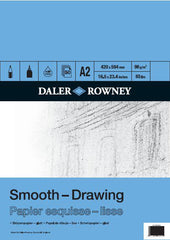 Daler Rowney Drawing Pads Smooth 12sht/96g/m2 size A2 - Al Masam Stationery LLC