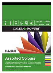 Daler Rowney Canford Coloured pad 32sht 8 assortd colours 150gsm A3 - Al Masam Stationery LLC