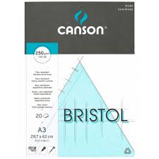 CANSON GRAPHIC ART PADS- BRISTOL PAD A3 250 GSM 20 SHEETS