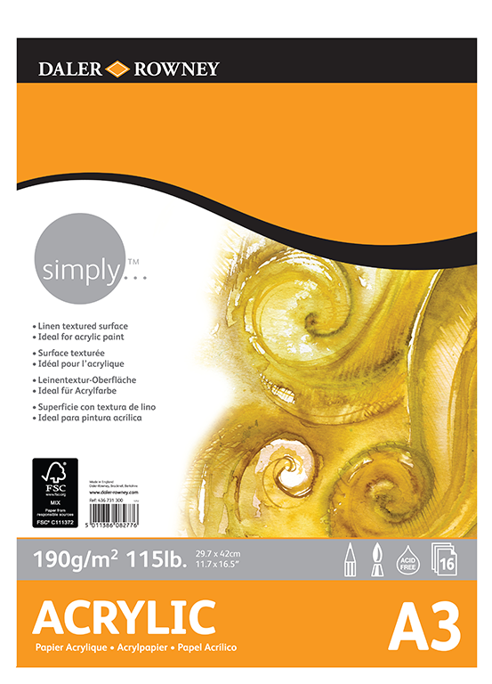 Daler Rowney Simply Acrylic Pad A3 - Al Masam Stationery LLC