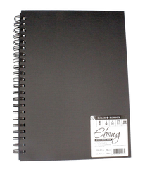 Daler Rowney Ebony Spiral Portrait Book Black 40sht 180gsm acid free A4 - Al Masam Stationery LLC