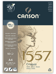 CANSON 1557 SKETCH PAD A4 120 GSM 50 SHEETS