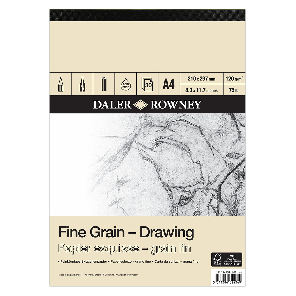Daler Rowney Sketching Fine Grain Drawing Pad A4 - Al Masam Stationery LLC