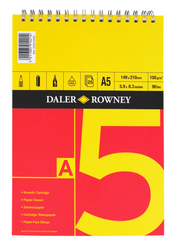 Daler Rowney Sketching Spiral Pad 25sht 150gsm Cartridge Paper (Red & Yellow) A5 - Al Masam Stationery LLC