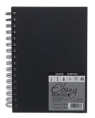 Daler Rowney Ebony Spiral Portrait Book White Acid Free A5 - Al Masam Stationery LLC