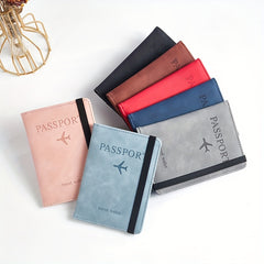 ELMAS 1pc RFID Passport Holder, Thin Passport Wallet, Leather Surface, Multi Functional Wallet, Travel Passport Holder, Cute Card Holder