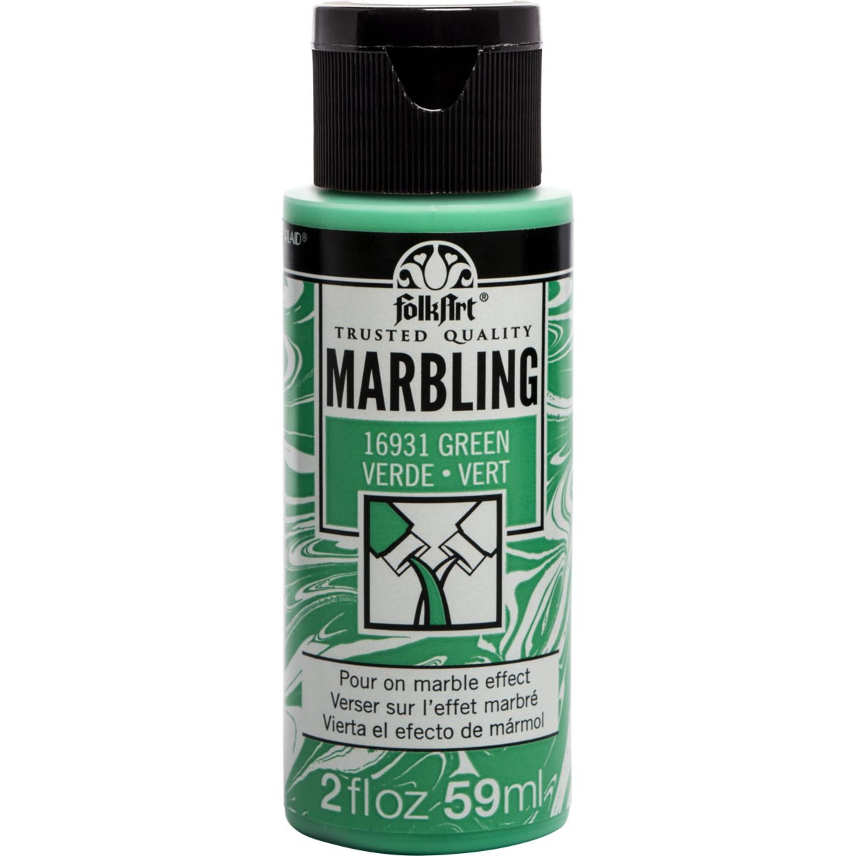 Folkart Marbling Paint Water-Based Green Color 59Ml - MSP 16931 - Al Masam Stationery LLC Main image