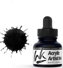 VALLEJO ACRYLIC ARTIST INK 30ML. BLACK - Al Masam Stationery LLC
