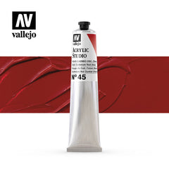 VALLEJO ACRYLIC STUDIO 45:125ML. DARK CADMIUM RED (HUE) - Al Masam Stationery LLC