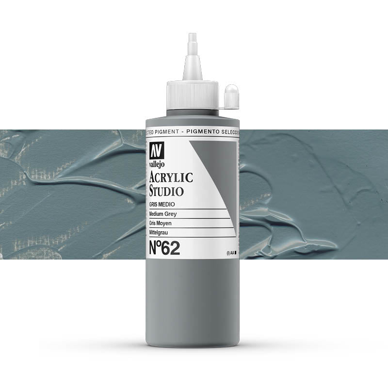 Vallejo STUDIO 62-500ML. MEDIUM GREY - Al Masam Stationery LLC