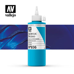 Vallejo Acrylic Studio Fluo 936-500ml. Fluorescent Blue