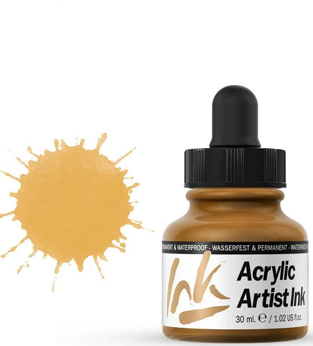 VALLEJO ACRYLIC ARTIST INK 30ML. INDIAN YELLOW - Al Masam Stationery LLC Main image