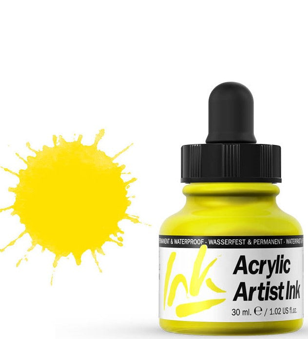 VALLEJO ACRYLIC ARTIST INK 30ML. PRIMARY YELLOW - Al Masam Stationery LLC Main image