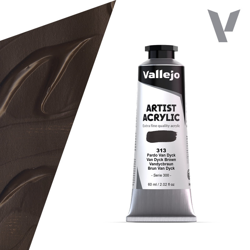 VALLEJO ACRYLIC ARTIST 313: 60 ML. VAN DYCK BROWN - Al Masam Stationery LLC Main image
